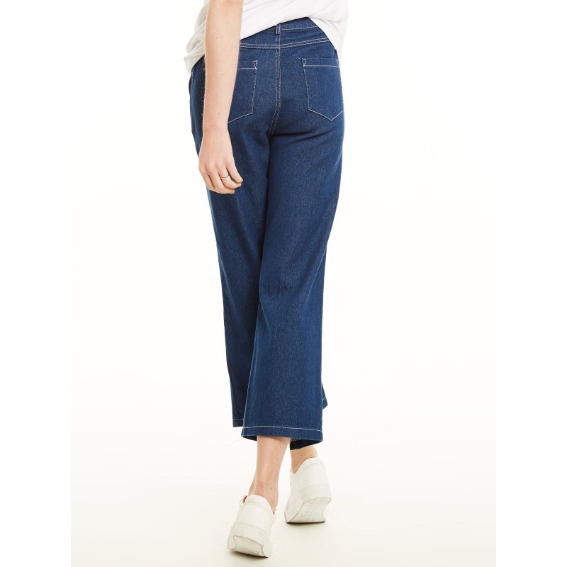 Double Zip Wide Legs Women's Jeans