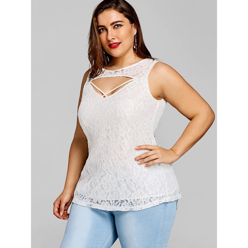 Big Code Lace Sleeveless Women's T-shirt