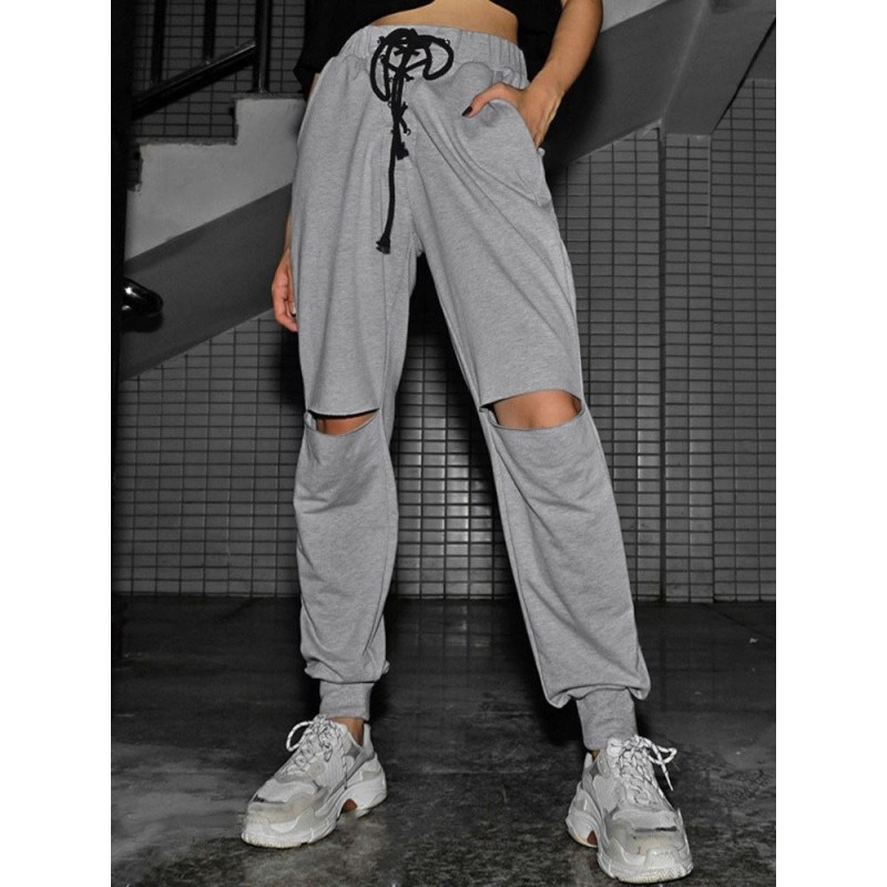 Hot Hole Haren Pants Casual Pants