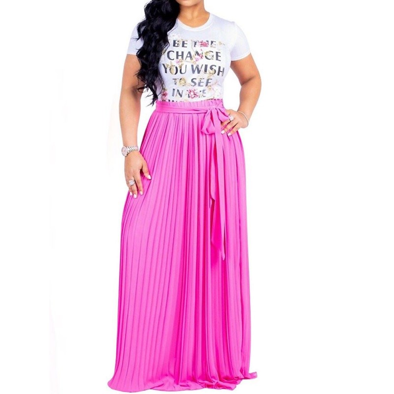 Pure Color Chiffon Women's Skirt