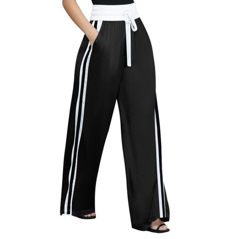 Contrast Color Sport Style Casual Pants