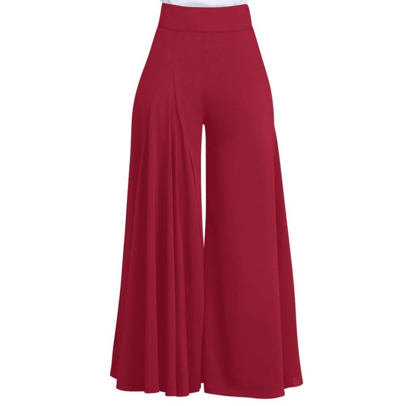 Plain High-Waist Wide Legs Women's Pants