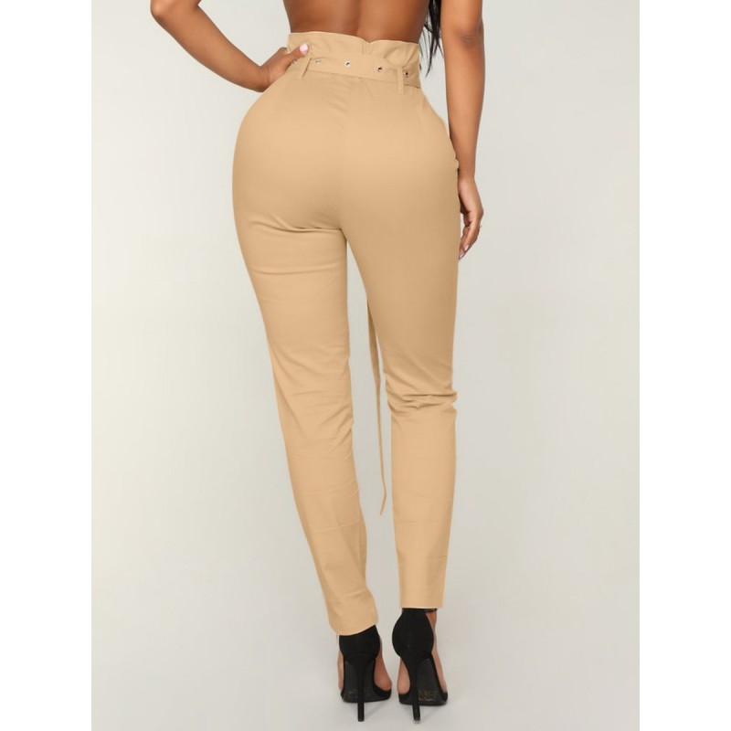 Women's Pure Color High Waist Slim Pants